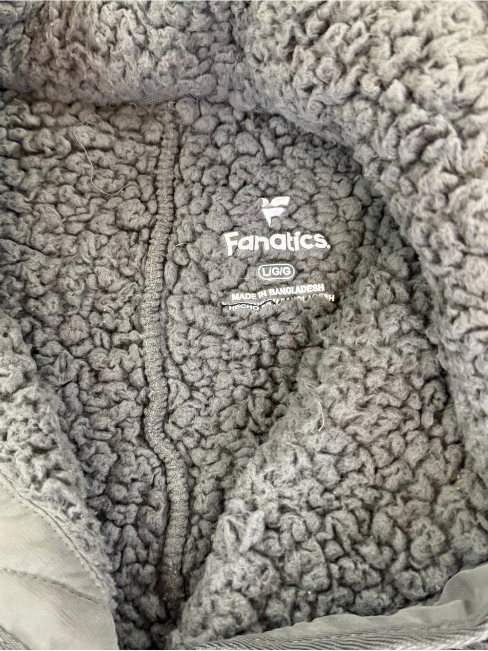 Fanatics University of Oklahoma OU Gray Sherpa Fleece Jacket - Picture 2 of 4